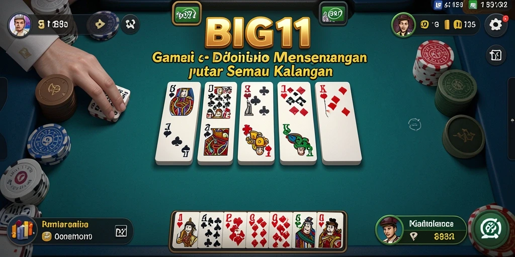 Tampilan gameplay seru dalam BIG11 yang menampilkan Domino.