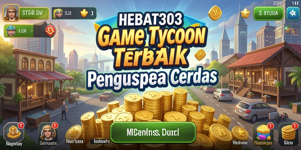 Screenshot HEBAT303 menampilkan pengusaha yang sukses dalam dunia Tycoon.
