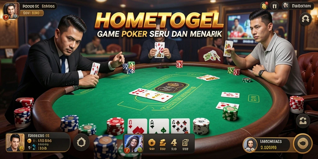 Tampilan gameplay HOMETOGEL yang menarik dan interaktif saat bermain Poker.