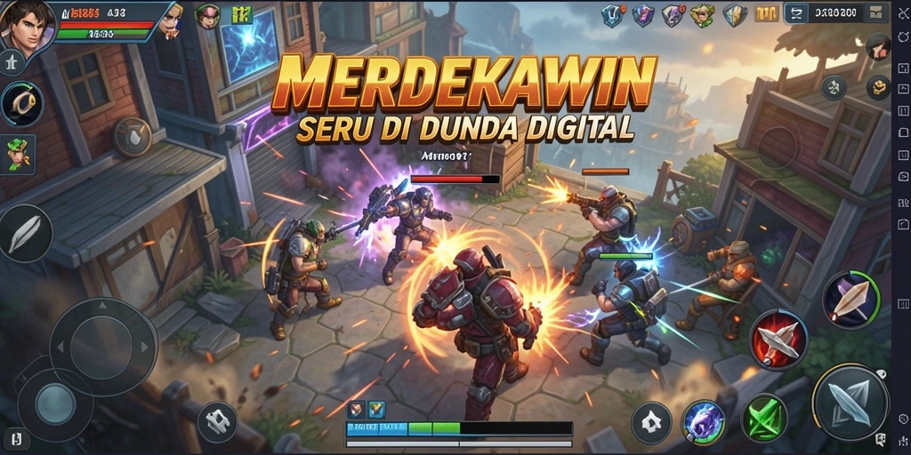 Tampilan aksi pertarungan di <strong>MERDEKAWIN</strong> yang mendebarkan dan penuh strategi.
