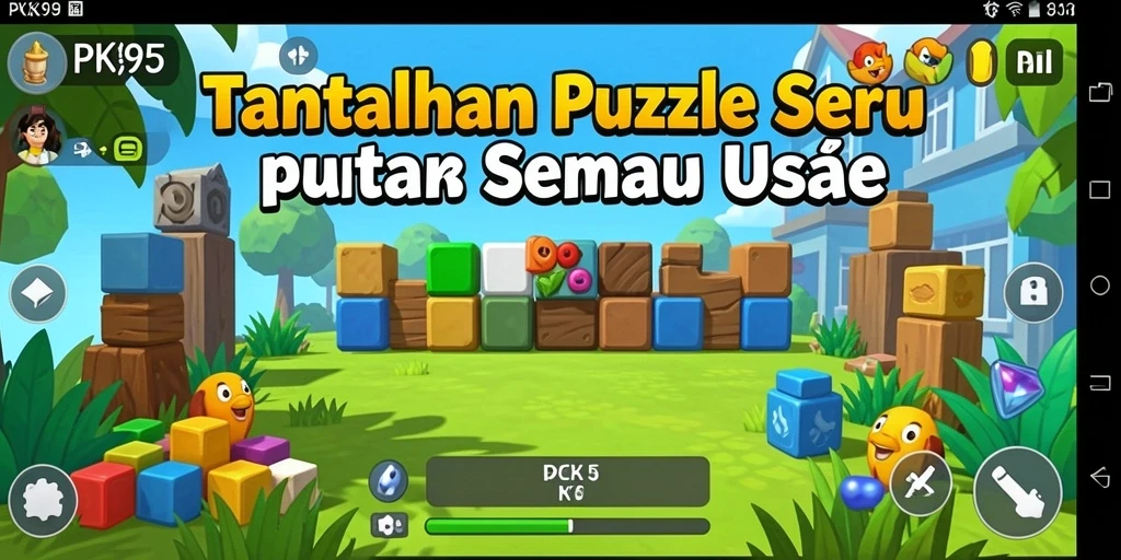 Tampilan menarik dari gameplay PK95 yang penuh tantangan Puzzle.