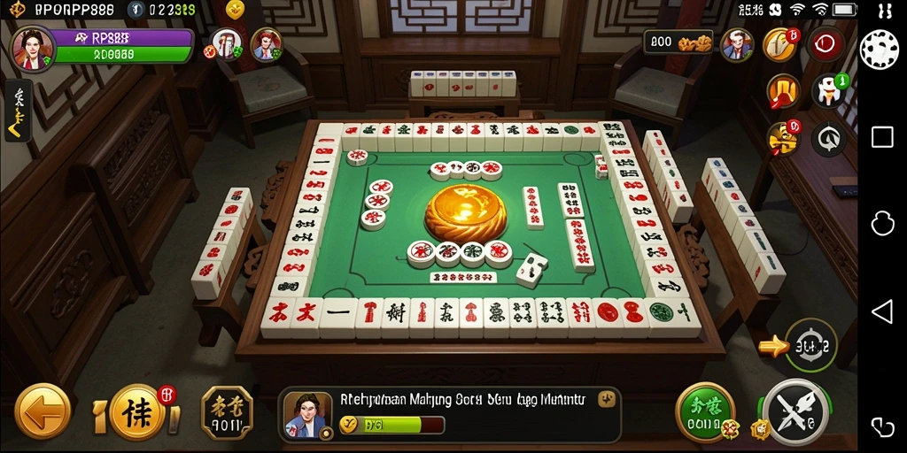 Screenshot gameplay RP888 dengan tampilan Mahjong yang menarik.