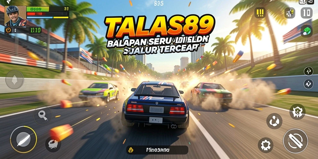 Tampilan gameplay balapan yang seru dan mendebarkan di TALAS89.