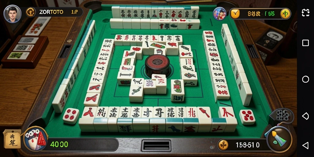 Tampilan utama gameplay ZORTOTO yang menampilkan keseruan Mahjong.