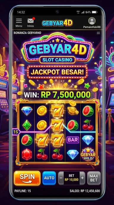 Tampilan antarmuka aplikasi gebyar4d yang bersih dan menarik.